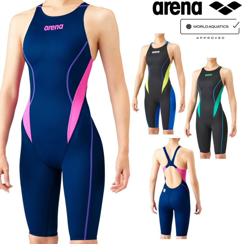 アリーナARENA競泳水着レディースWA承認ハーフスパッツオールインワンクロスバックAQUAADVANCEDAQUAXTREMEARN-1024Wfinaマークあり