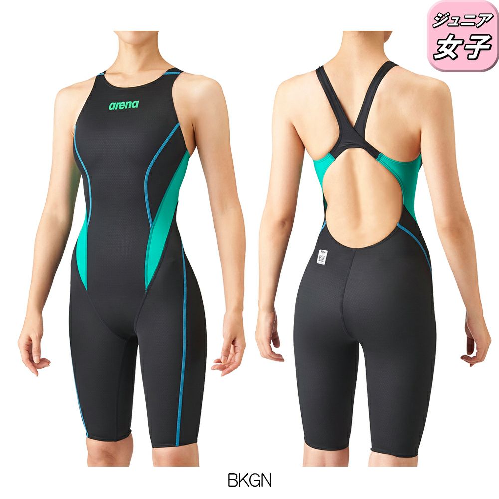 アリーナARENA競泳水着ジュニア女子WA承認ジュニアハーフスパッツオールインワンクロスバックAQUAADVANCEDAQUAXTREMEARN-1024WJfinaマークあり