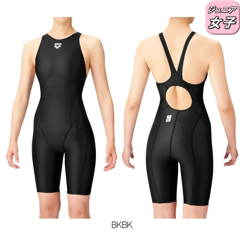 アリーナARENA競泳水着ジュニア女子fina承認ハーフスパッツオールインワン着やストラップオールインワンAQUARACINGAQUASTRIPE-DARN-2050WJfinaマークあり