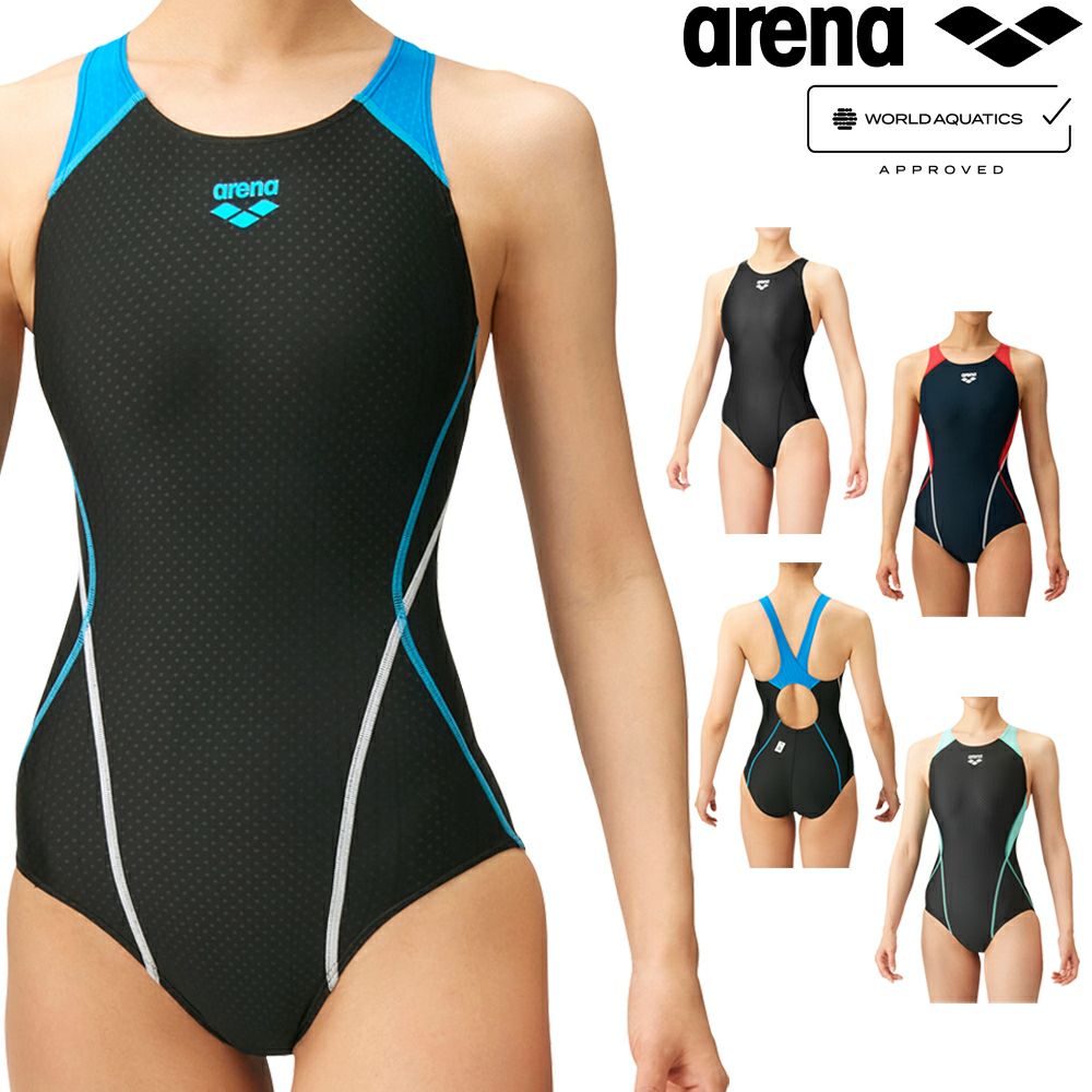 アリーナARENA競泳水着レディースWA承認モデルセイフリーバック着やストラップAQUARACINGAQUASTRIPE-DARN-2051WEfinaマークあり