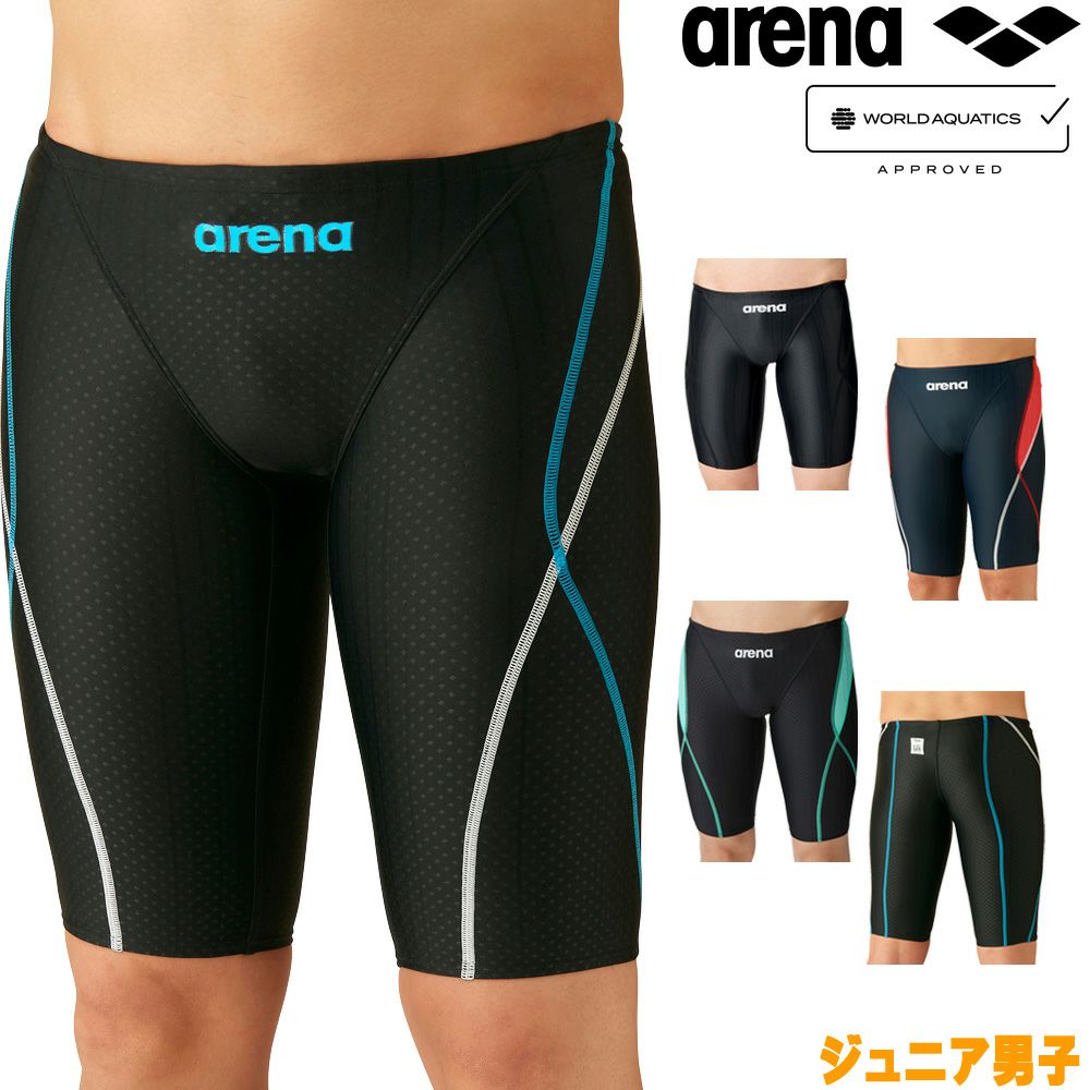 アリーナARENA競泳水着ジュニア男子fina承認ジュニアハーフスパッツAQUARACINGAQUASTRIPE-DARN-2052MJfinaマークあり