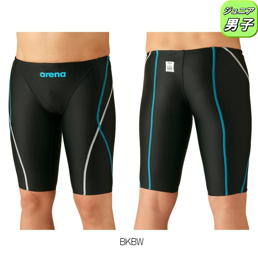 アリーナARENA競泳水着ジュニア男子fina承認ジュニアハーフスパッツAQUARACINGAQUASTRIPE-DARN-2052MJfinaマークあり