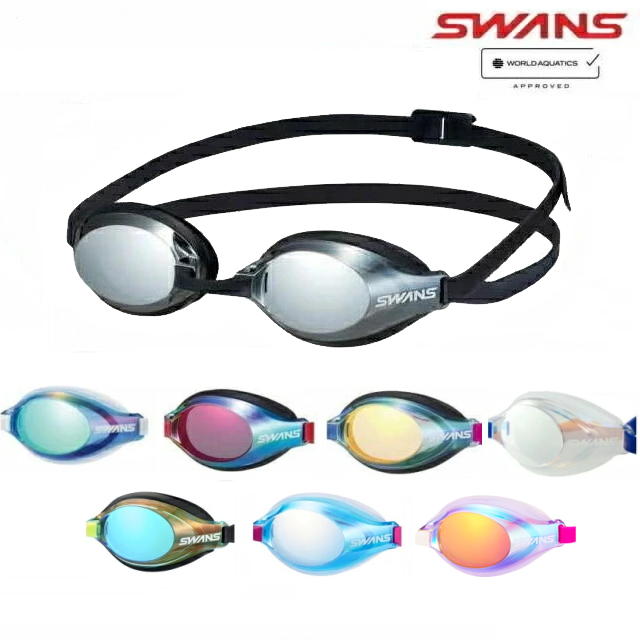 SWANSスワンズAQUALIGHTNINGスイミングゴーグルミラーレンズre：nonリノンくもり止め