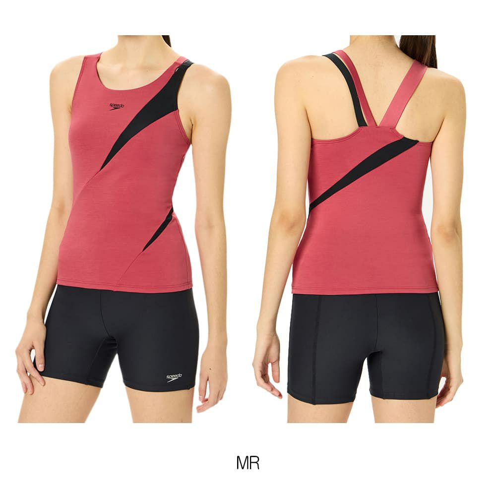 スピードSPEEDOフィットネス水着レディースディアゴナセパレーツパッド付きヘザーECOSFW22215