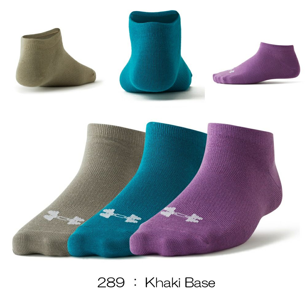 アンダーアーマーUNDERARMOURUAノーショーソックスレディース3足セット靴下女性U1359233