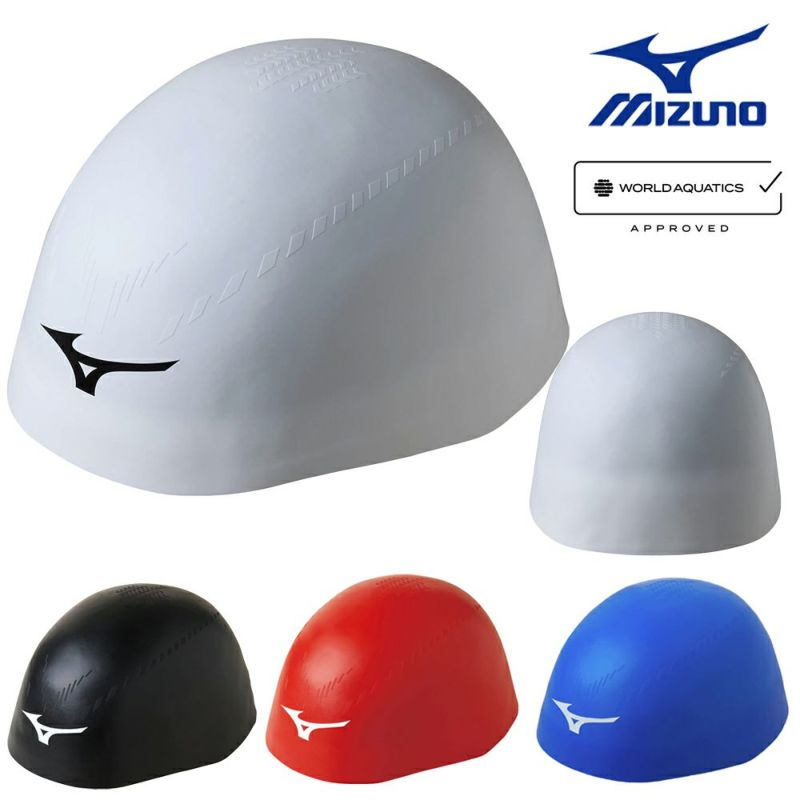 ミズノMIZUNO水泳レーシングシリコンキャップGX・SONICRC+競泳大会スイムキャップ2023年秋冬モデルN2JWA500