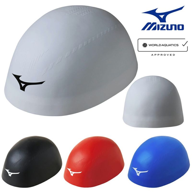 ミズノMIZUNO水泳レーシングシリコンキャップGX・SONICRC競泳大会スイムキャップ2023年秋冬モデルN2JWA502