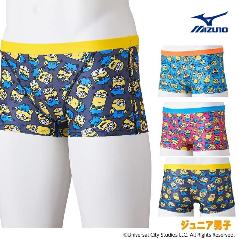 ミズノMIZUNO競泳水着ジュニア男子練習用エクサースーツショートスパッツEXERSUITSU-FitミニオンズMINIONS競泳練習水着2023年秋冬追加企画モデルN2MBA495