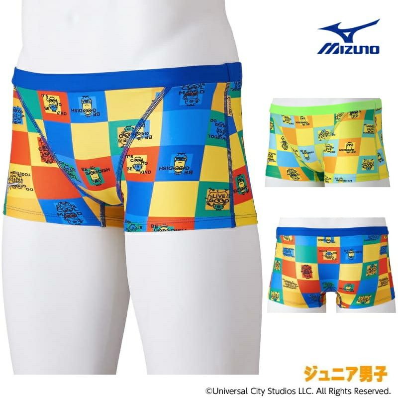 ミズノMIZUNO競泳水着ジュニア男子練習用エクサースーツショートスパッツEXERSUITSU-FitミニオンズMINIONS競泳練習水着2023年秋冬追加企画モデルN2MBA496