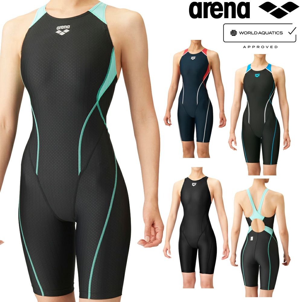アリーナARENA競泳水着レディースWA承認モデルセイフリーバックスパッツ着やストラップAQUARACINGAQUASTRIPE-DARN-2050WEfinaマークあり