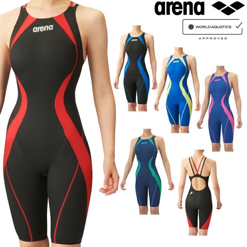 アリーナARENA競泳水着レディースWORLDAQUATICS承認レーシングワンピーススパッツ(オープンバック・ハーフレッグ)AQUAXTREME2024春夏モデルARN-4020W