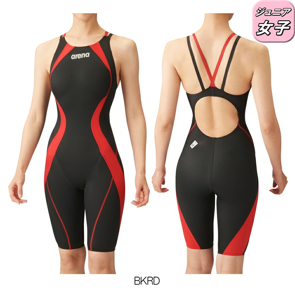 アリーナARENA競泳水着ジュニア女子WA承認モデルレーシングハーフスパッツオープンバックオールインワンAQUAADVANCEDAQUAXTREME2024年春夏モデルARN-4020WJfinaマークあり