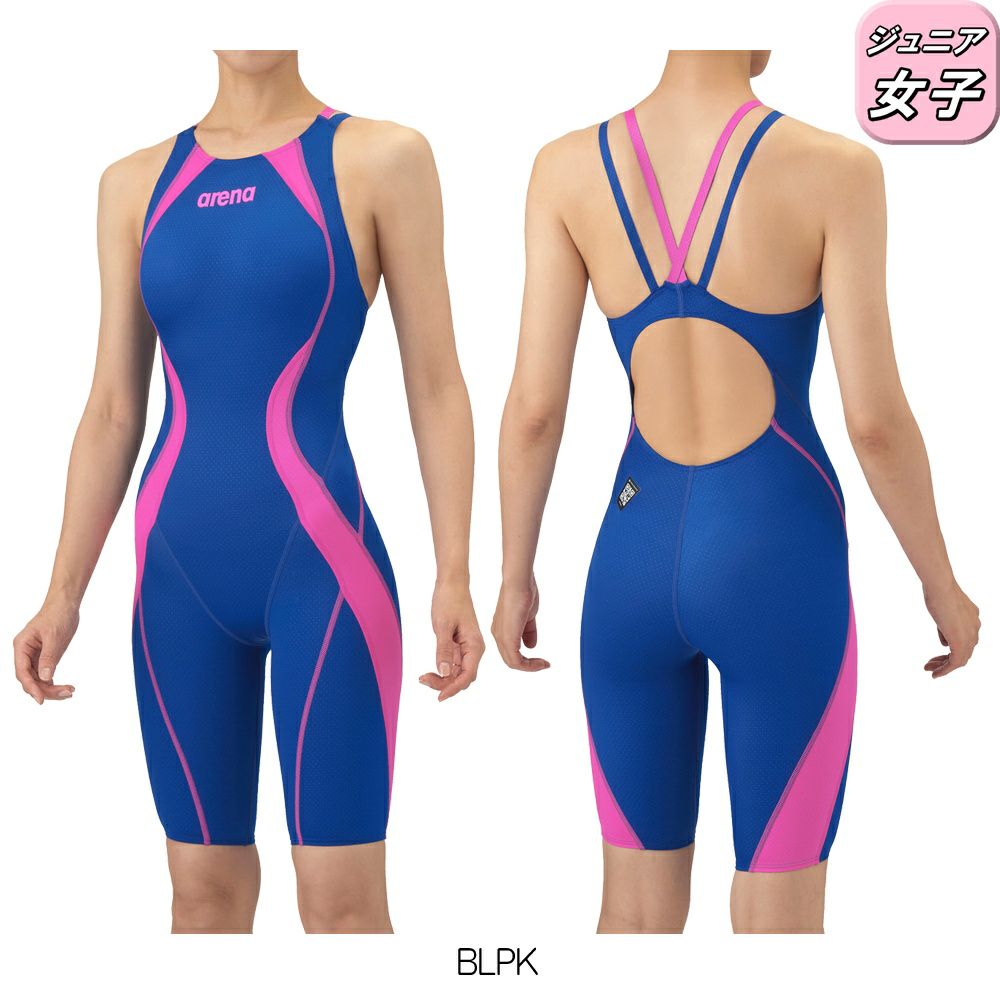 アリーナARENA競泳水着ジュニア女子WA承認モデルレーシングハーフスパッツオープンバックオールインワンAQUAADVANCEDAQUAXTREME2024年春夏モデルARN-4020WJfinaマークあり