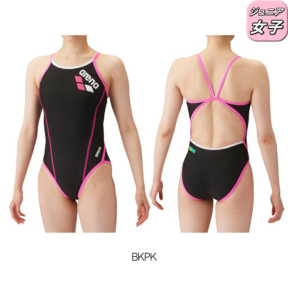 アリーナARENA競泳水着ジュニア女子練習用トレーニングワンピースオープンバックタフスキンT2E競泳練習水着2024年春夏モデルSAR-4100WJ