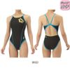 アリーナARENA競泳水着ジュニア女子練習用トレーニングワンピース(オープンバック)タフスキンT2E競泳練習水着2024春夏モデルSAR-4100WJ