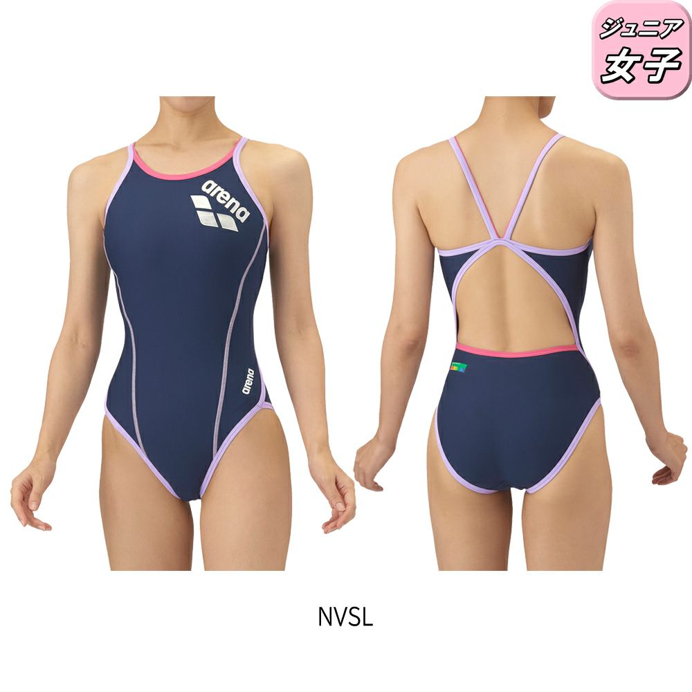 アリーナARENA競泳水着ジュニア女子練習用トレーニングワンピースオープンバックタフスキンT2E競泳練習水着2024年春夏モデルSAR-4100WJ