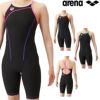 アリーナARENA競泳水着練習用水着レディーストレーニングハーフスパッツオープンバックオールインワンタフスキンT2E競泳練習水着2024年春夏モデルSAR-4101W