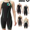 アリーナARENA競泳水着練習用水着レディーストレーニングハーフスパッツオープンバックオールインワンタフスキンT2E競泳練習水着2024年春夏モデルSAR-4103W