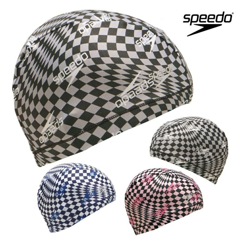 スピードSPEEDO水泳チェッカードトリコットキャップ水泳小物2024春夏モデルSE12411