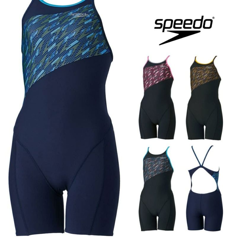 スピードSPEEDO競泳水着レディース練習用ブーンフローターンズショートニースキンENDURANCEECO競泳練習水着2024春夏モデルSTW12406