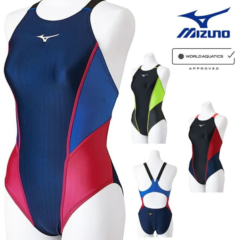 ミズノMIZUNO競泳水着レディースWORLDAQUATICS承認STREAMACEミディアムカットストリームフィットA2024春夏モデルN2MAB220