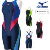 ミズノMIZUNO競泳水着レディースWORLDAQUATICS承認STREAMACEハーフスーツ(マスターズバック)ストリームフィットA2024春夏モデルN2MGB240