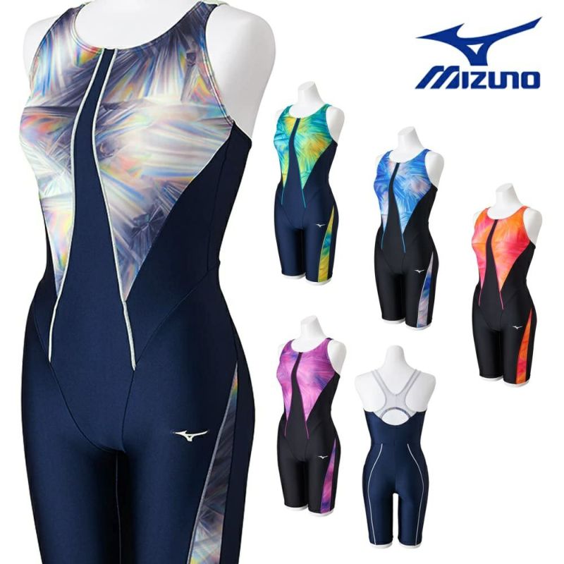 ミズノMIZUNOフィットネス水着レディースSTROKEONEオールインワン(カラーカクテル)パッド付き2024春夏モデルN2JGB313