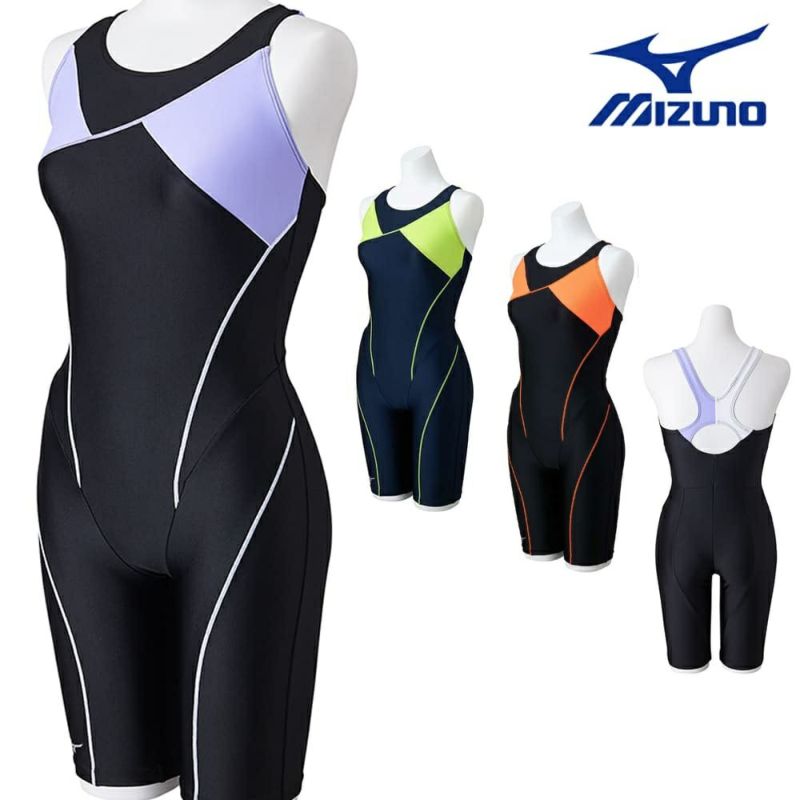 ミズノMIZUNOフィットネス水着レディースSTROKEONEオールインワンパッド付き2024春夏モデルN2JGB301