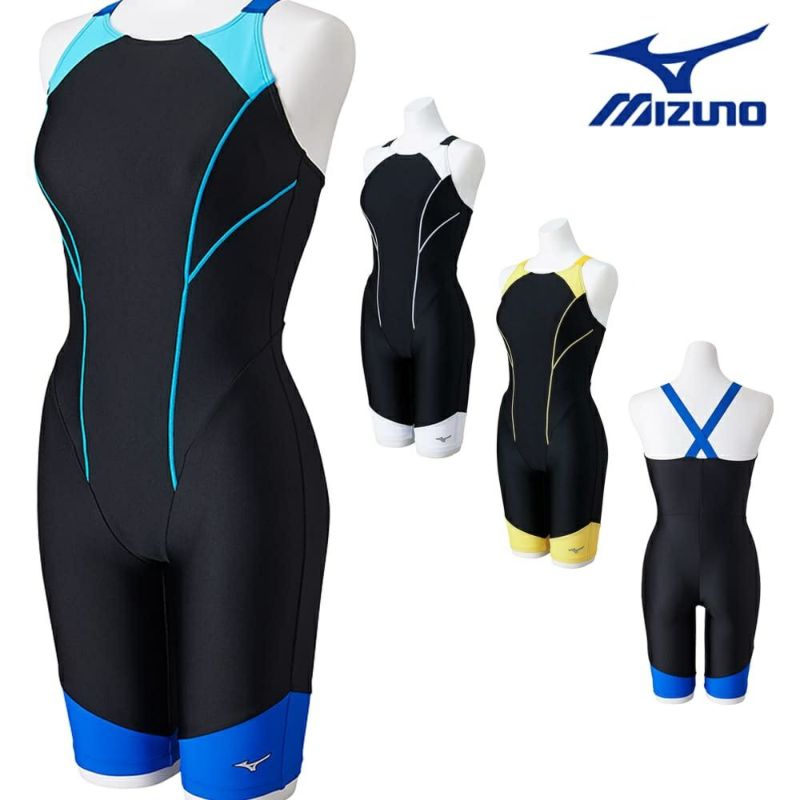 ミズノMIZUNOフィットネス水着レディースSTROKEONEオールインワンパッド付き2024春夏モデルN2JGB302