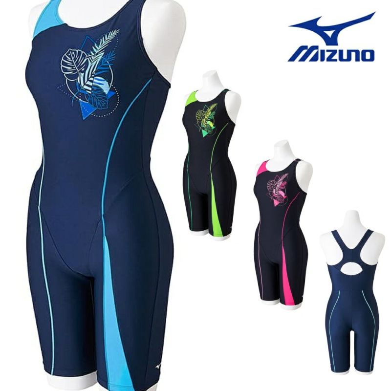 ミズノMIZUNOフィットネス水着レディースSTROKEONEオールインワンパッド付き2024春夏モデルN2JGB311