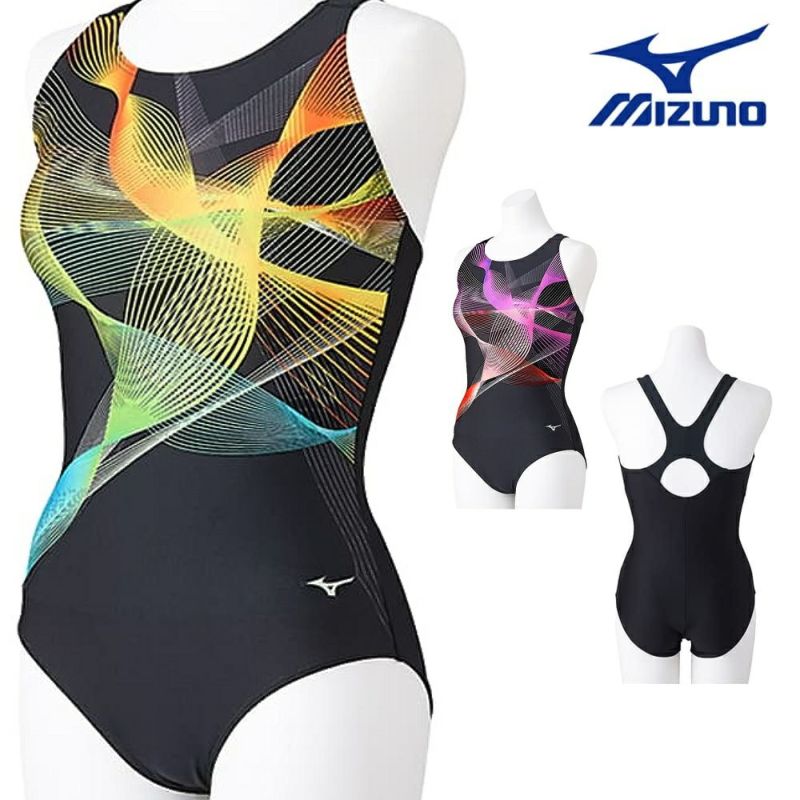 ミズノMIZUNOフィットネス水着レディースSTROKEONEワンピースパッド付き2024春夏モデルN2JAB304