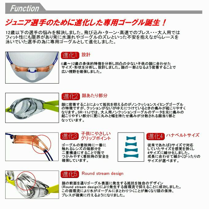 スワンズSWANS水泳ジュニアレーシングゴーグルJジェイミラーレンズノンクッションFINA承認競泳辰デザイン辰年2024年春夏限定モデルSR-11JMLD24S