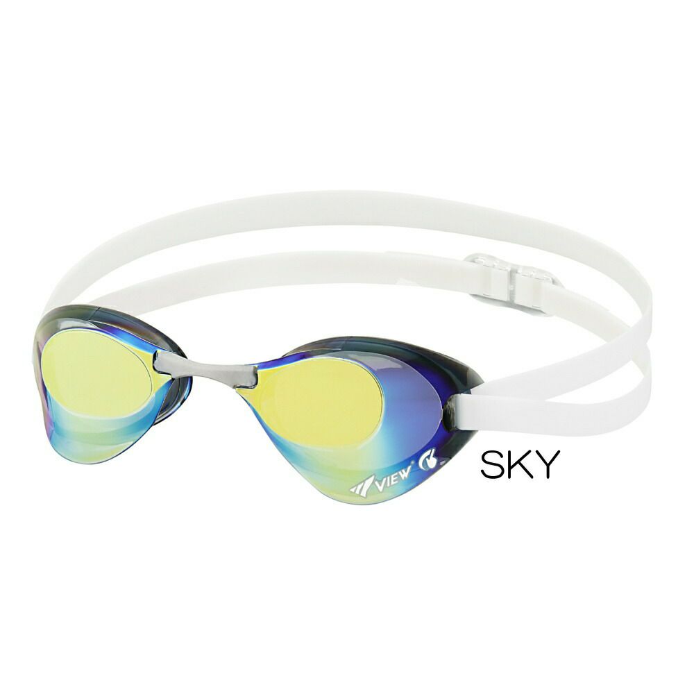 VIEW スイミング レーシング ゴーグル 水泳 競泳  FINA承認  ミラーゴーグル BLADE(ブレード) スワイプアンチフォグ swipe V121SAM
