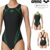 アリーナARENA競泳水着レディースWORLDAQUATICS承認レーシングワンピースオープンバックECOAQUASTRIPE-D2024秋冬モデルAS4FRC51W