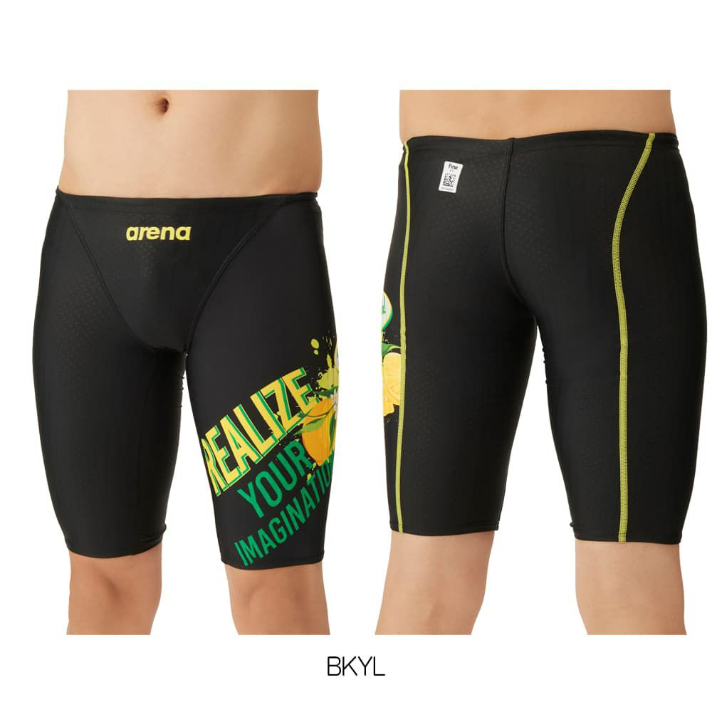 アリーナARENA競泳水着メンズWORLDAQUATICS承認レーシングスパッツハーフレッグAQUASTRIPE-D2024秋冬モデルAS4FRC55M