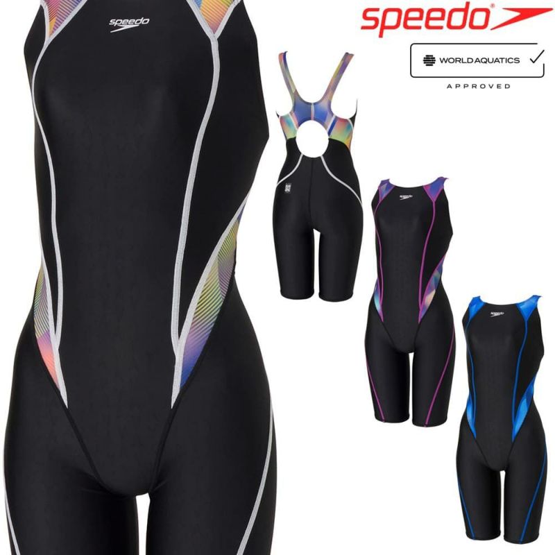 スピードSPEEDO競泳水着レディースWORLDAQUATICS承認フレックスシグマカイミニオープンバックニースキンFLEXΣχ(フレックスシグマカイ)2024年秋冬モデルSCW12453F