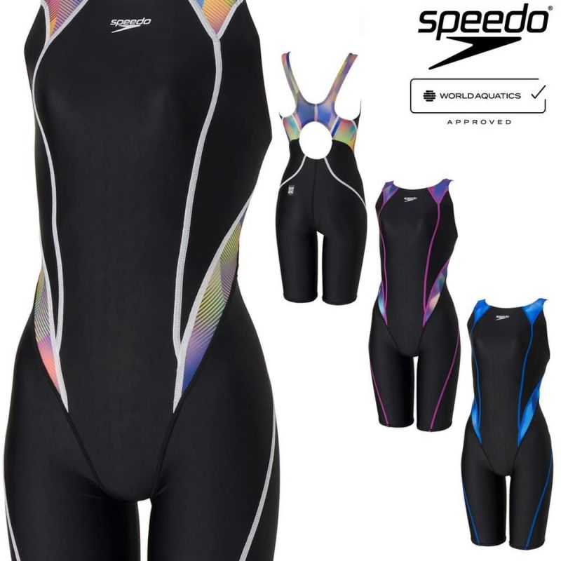 スピードSPEEDO競泳水着レディースWORLDAQUATICS承認フレックスシグマカイミニオープンバックニースキンFLEXΣχ(フレックスシグマカイ)2024年秋冬モデルSCW12453F