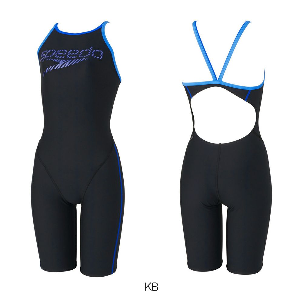スピードSPEEDO競泳水着練習用水着レディースゼブラスタックターンズニースキンENDURANCEECO競泳練習水着オールインワン2024年秋冬モデルSTW12450