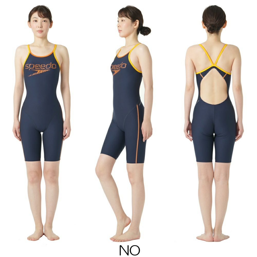 スピードSPEEDO競泳水着練習用水着レディースゼブラスタックターンズニースキンENDURANCEECO競泳練習水着オールインワン2024年秋冬モデルSTW12450