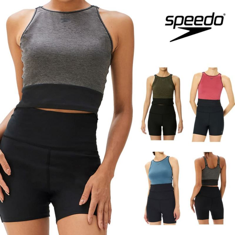 スピードSPEEDOフィットネス水着レディースミニマムパッド付きENDURANCEECOヘザーECO2024年秋冬モデルSFW22302