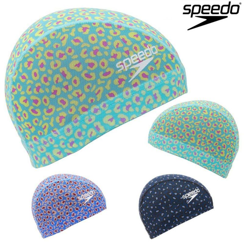 スピードSPEEDO水泳レオパードメッシュキャップスイムキャップ2024年秋冬モデルSE12452