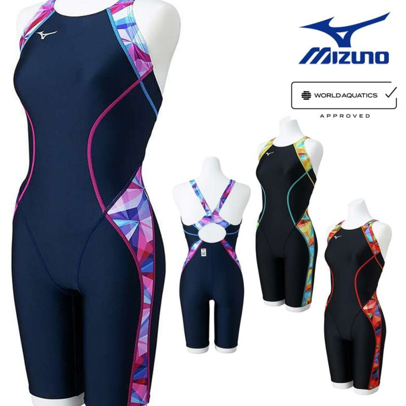 ミズノMIZUNO競泳水着レディースWORLDAQUATICS承認ハーフスーツ(マスターズバック)オールインワン2024年秋冬モデルN2MGB747