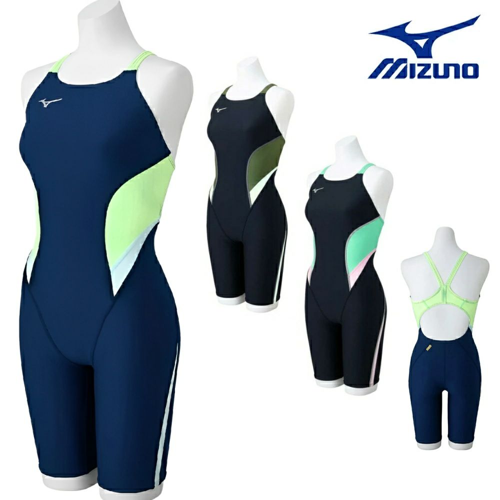 ミズノMIZUNO競泳水着練習用水着レディースエクサースーツハーフスーツオールインワンEXERSUITSU-Fit競泳練習水着2024年秋冬モデルN2MGB764