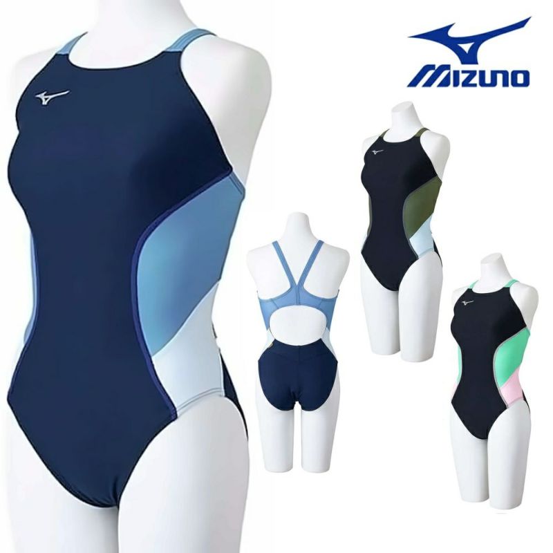 ミズノ MIZUNO 競泳水着 レディース 練習用 エクサースーツ ミディアムカット EXER SUITS U-Fit ダイナモーションフィット 競泳 練習水着 2024年秋冬モデル N2MAB761 | SWIMSHOPヒカリスポーツ［公式］