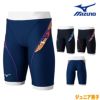 ミズノMIZUNO競泳水着ジュニア男子練習用エクサースーツハーフスパッツEXERSUITSU-Fit競泳練習水着2024年秋冬モデルN2MBB988