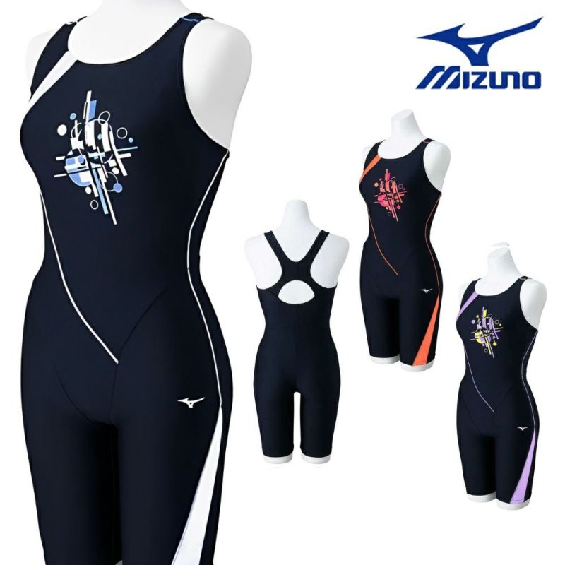 ミズノMIZUNOフィットネス水着レディースPSオールインワンパッド付き2024年秋冬モデルN2JGB812