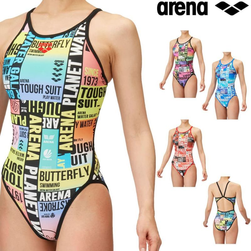 アリーナARENA競泳水着練習用水着レディーストレーニングワンピースオープンバックタフスーツタフスキンT2E競泳練習水着2025年春夏モデルAS5SWM29L
