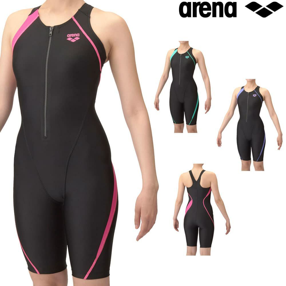 アリーナARENAフィットネス水着レディースフィットネスワンピーススパッツYバックハーフレッグ差し込みパッドオールインワンパッド付きAQUAEXAダブルエステルWR2025年春夏モデルAS5SWF04L