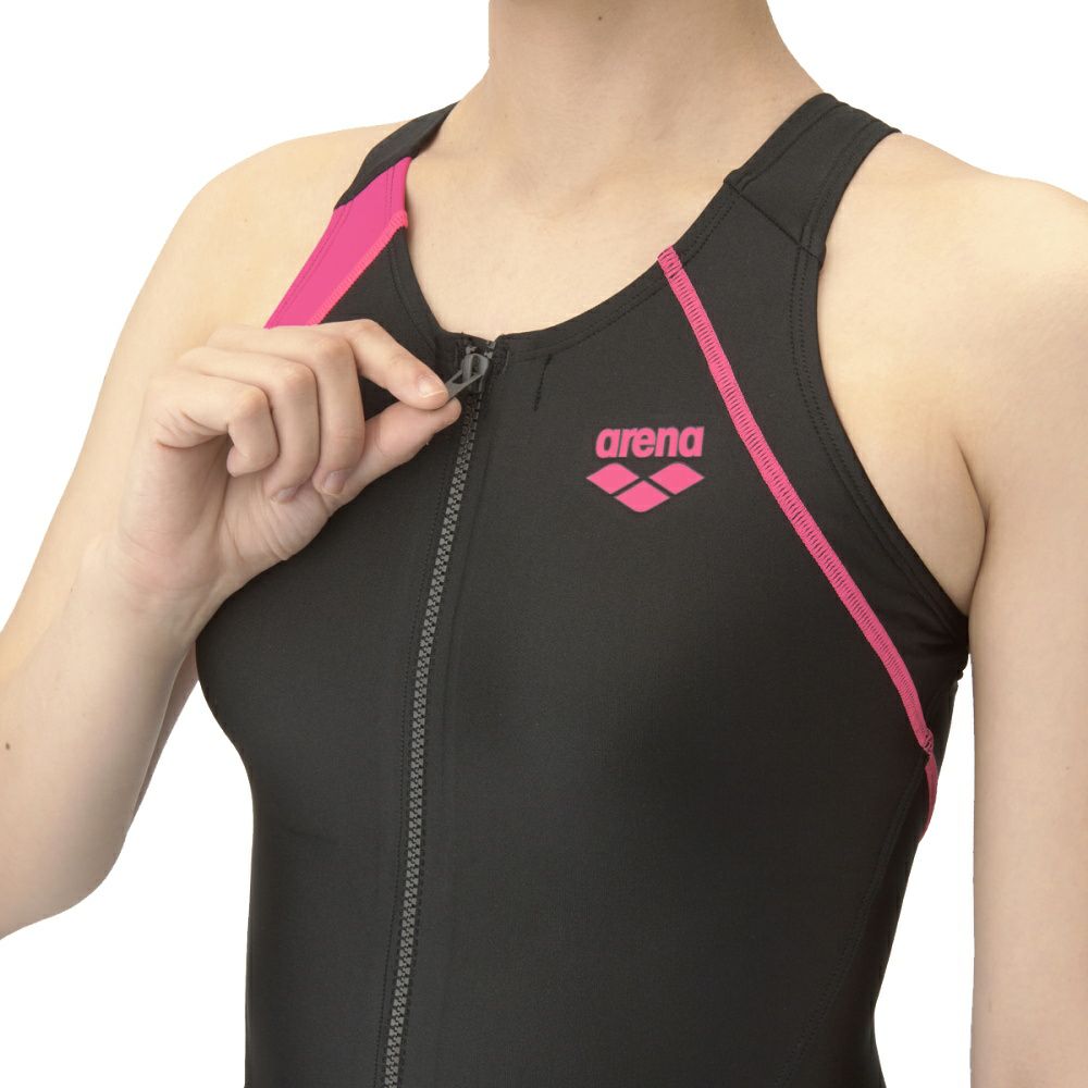 アリーナARENAフィットネス水着レディースフィットネスワンピーススパッツYバックハーフレッグ差し込みパッドオールインワンパッド付きAQUAEXAダブルエステルWR2025年春夏モデルAS5SWF04L