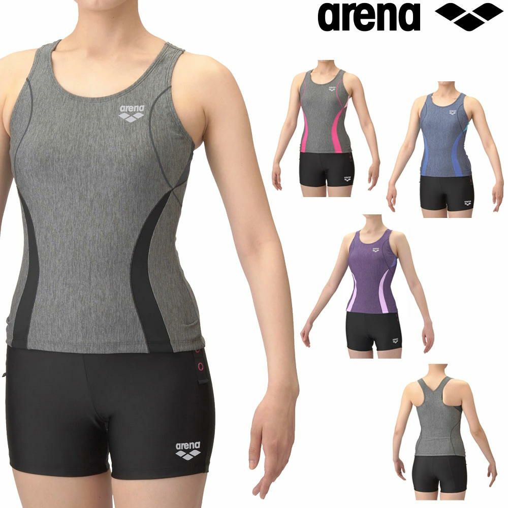 アリーナARENAフィットネス水着レディースフィットネスセパレーツYバックショートレッグ差し込みパッドパッド付きAS5SWF40L